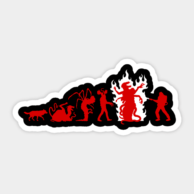 The Thing Evolution - Red Sticker by demonigote